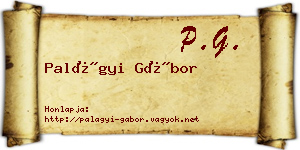Palágyi Gábor névjegykártya